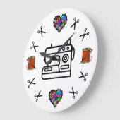 Sewing and Quilting Wall Clock Große Wanduhr (Winkel)