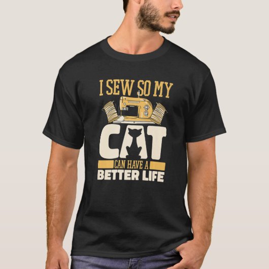 Sewing Cat Sewer Machine Seamstress Handcraft Sew T-Shirt (Vorderseite)