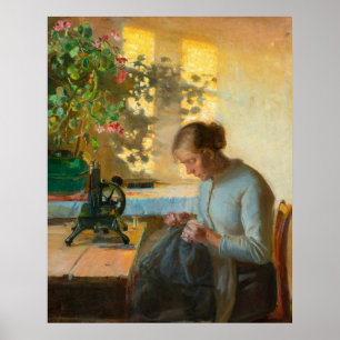 Sewing Fisher Girl by Ancher Poster