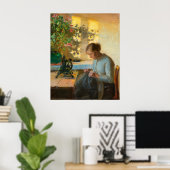 Sewing Fisher Girl by Ancher Poster (Heimbüro)