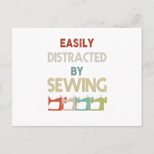 Sewing Gift Esaily Distracted Ankündigungspostkarte (Vorderseite)