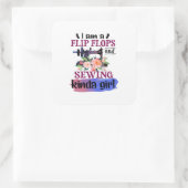 Sewing Gift I Am Quadratischer Aufkleber (Tasche)
