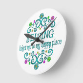 Sewing Happy Place Runde Wanduhr (Winkel)