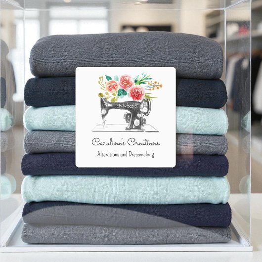 Sewing Machine Black White Seamstress Tailor Label Etiketten