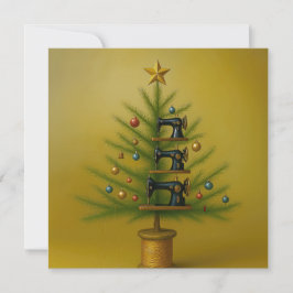 Sewing machine Christmas tree Happy Crafty Xmas Feiertagskarte