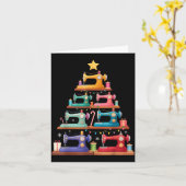 Sewing Machine Christmas Tree Lights Santa Hat Xma Karte (Gelbe Blume)