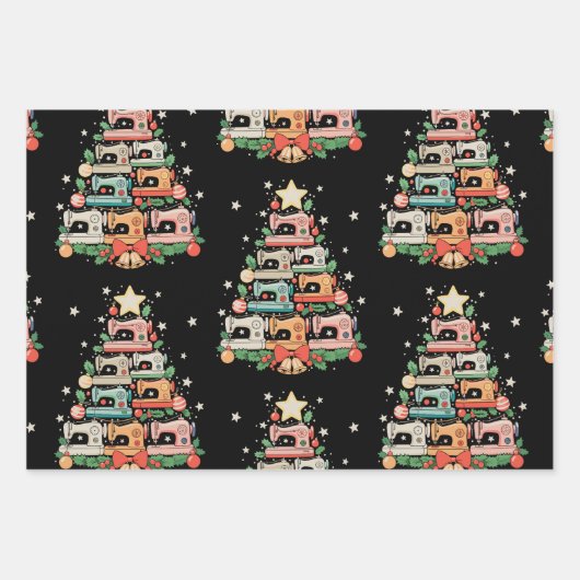 Sewing Machine Christmas Tree Stitch Knit Sew Xmas Geschenkpapier Set (Vorderseite)