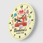 Sewing Machine Personalizable Wall Clock Große Wanduhr (Winkel)