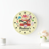 Sewing Machine Personalizable Wall Clock Große Wanduhr (Zuhause)