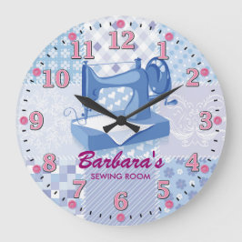 Sewing Machine Personalizable Wall Clock Große Wanduhr