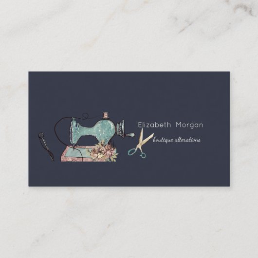 Sewing Machine Scissors Seamstress or Tailor Visitenkarte (Vorderseite)