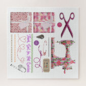 Sewing machine seamstress quilting sewing puzzle (Horizontal)