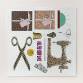 Sewing machine seamstress quilting sewing puzzle (Horizontal)