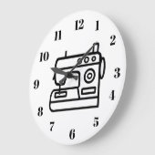 Sewing Machine Wall Clock Große Wanduhr (Winkel)