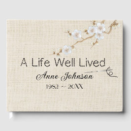 Sewing Needle And Stitches for Memorial Service Gästebuch