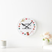 Sewing Needle Thread Alterations Personalized Runde Wanduhr (Zuhause)