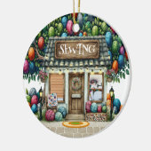 SEWING Shop Keramik Ornament (Links)