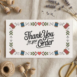 Sewing Small Business Thank You Business Card Visitenkarte