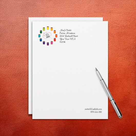 Sewing Thimble, Needle and Threads Briefbogen