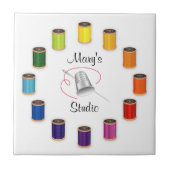 Sewing Thimble, Needle and Threads Fliese (Vorderseite)