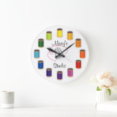 Sewing Thimble, Needle and Threads Große Wanduhr (Zuhause)