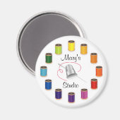 Sewing Thimble, Needle and Threads Magnet (Vorderseite/Rückseite)