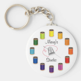 Sewing Thimble, Needle and Threads Schlüsselanhänger