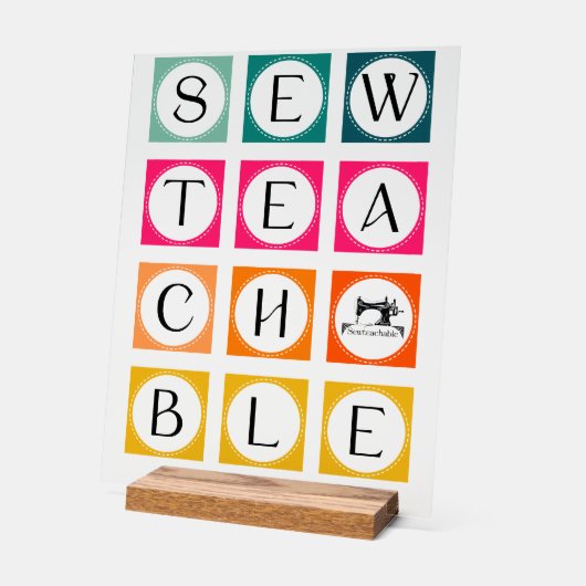 Sewteachable Colorful Squares Acrylschild (Winkel)