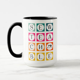 Sewteachable Colorful Squares Tasse