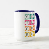 Sewteachable Colorful Squares Tasse (VorderseiteRechts)