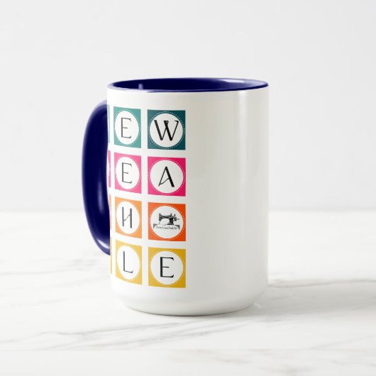 Sewteachable Colorful Squares Tasse (Vorderseite Links)