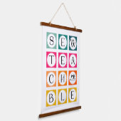 Sewteachable Colorful Squares Wandteppich Mit Holzrahmen (Gewinkelt)