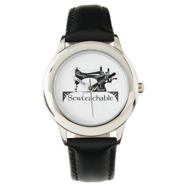 Sewteachable eWatch-Uhr (Schwarz) Armbanduhr (Vorderseite)