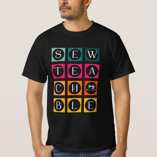 Sewteachable Farbige Quadrate T-Shirt (Vorderseite)