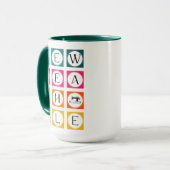 Sewteachable Farbige Quadrate Tasse (Vorderseite Links)