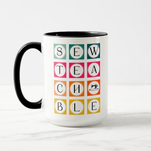 Sewteachable Farbige Quadrate Tasse (Links)