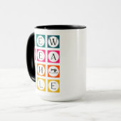 Sewteachable Farbige Quadrate Tasse (Vorderseite Links)