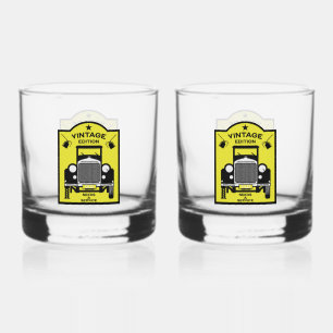 Sexagierisches Glück zum Geburtstag über dem Hügel Whiskyglas