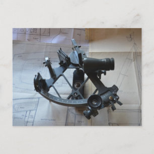 Sextant für die astronomische Navigation Postkarte