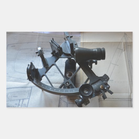 Sextant für Himmelsnavigation Rechteckiger Aufkleber (Vorderseite)