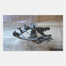 Sextant für Himmelsnavigation Rechteckiger Aufkleber