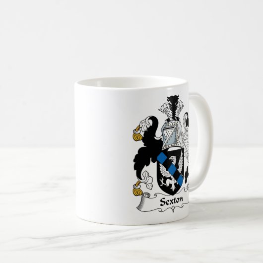 Sexton-Familienwappen Kaffeetasse (VorderseiteRechts)
