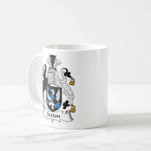 Sexton-Familienwappen Kaffeetasse (Vorderseite Links)