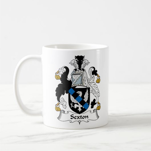 Sexton-Familienwappen Kaffeetasse (Links)
