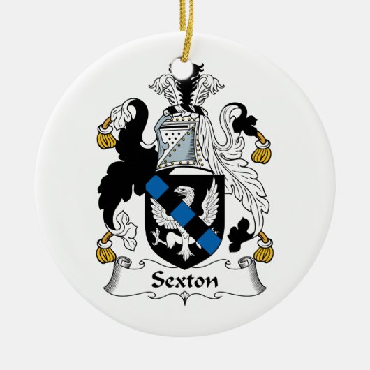 Sexton-Familienwappen Keramikornament (Vorne)