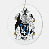 Sexton-Familienwappen Keramikornament (Links)