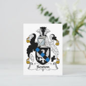 Sexton Familienwappen Postkarte (Stehend Vorderseite)