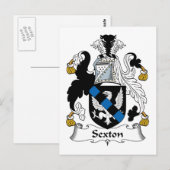 Sexton Familienwappen Postkarte (Vorne/Hinten)
