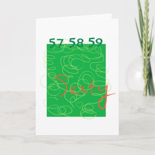 SEXTY Birthday Card GREEN Karte (Vorderseite)