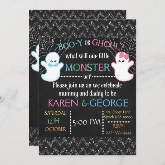 Sexuelle Aufklärung über Boo-y oder Ghoul Hallowee Einladung (Vorne/Hinten)